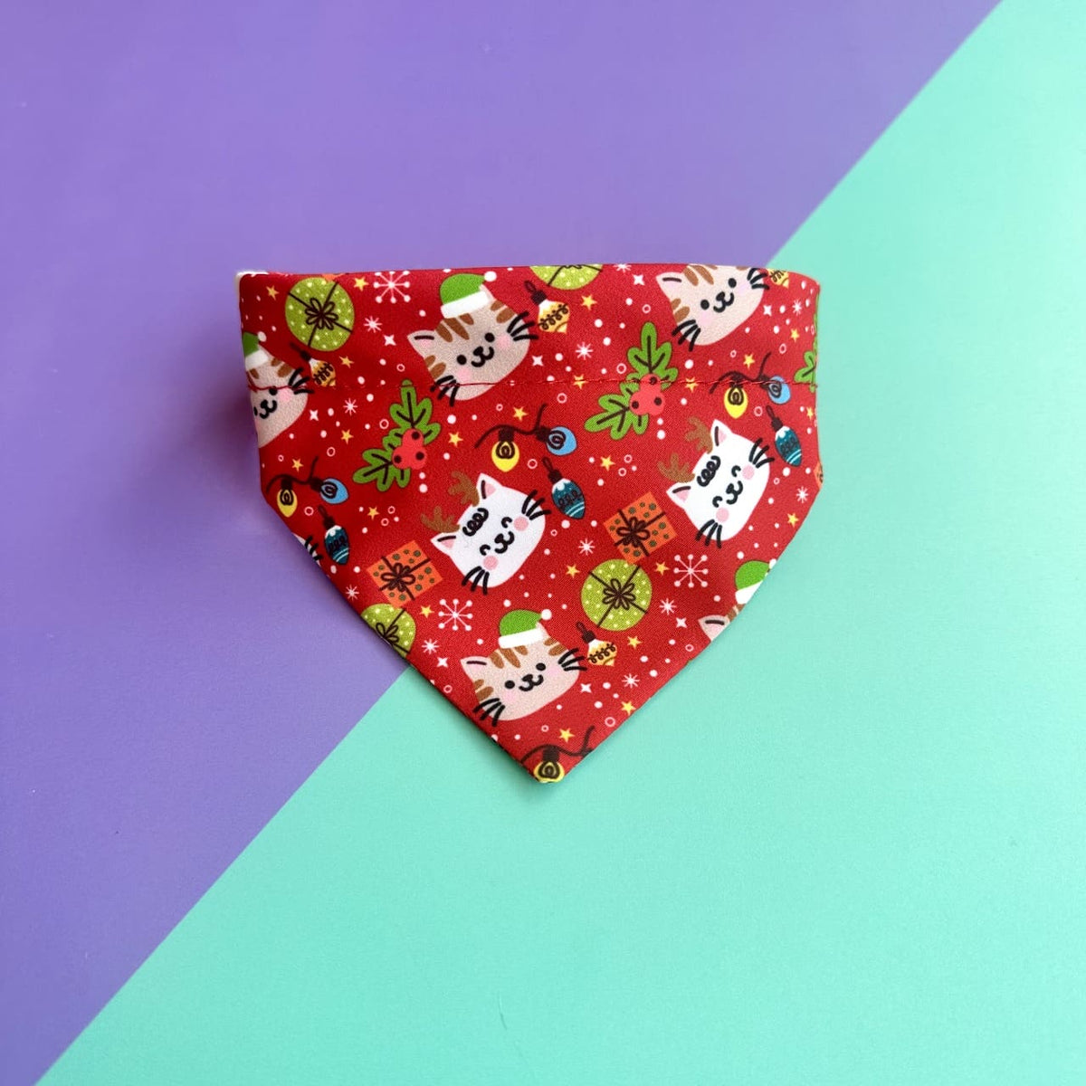 Pañoleta para gatos de Navidad gatuna