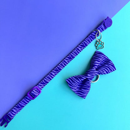 Corbatín para gatos Cebra lila