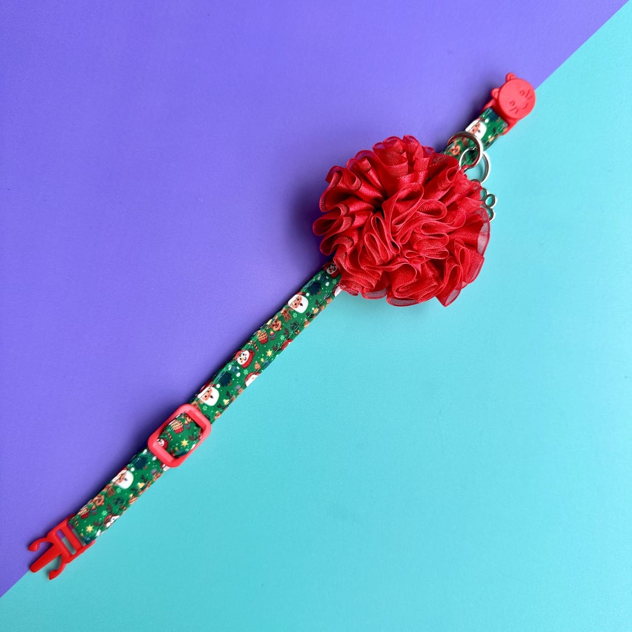 Collar para gatos con flor tul de Navidad magia navideña