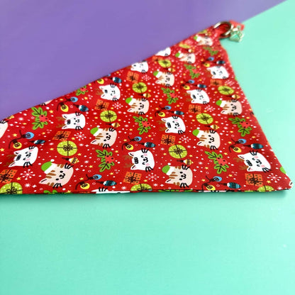 Pañoleta para perros de Navidad gatuna