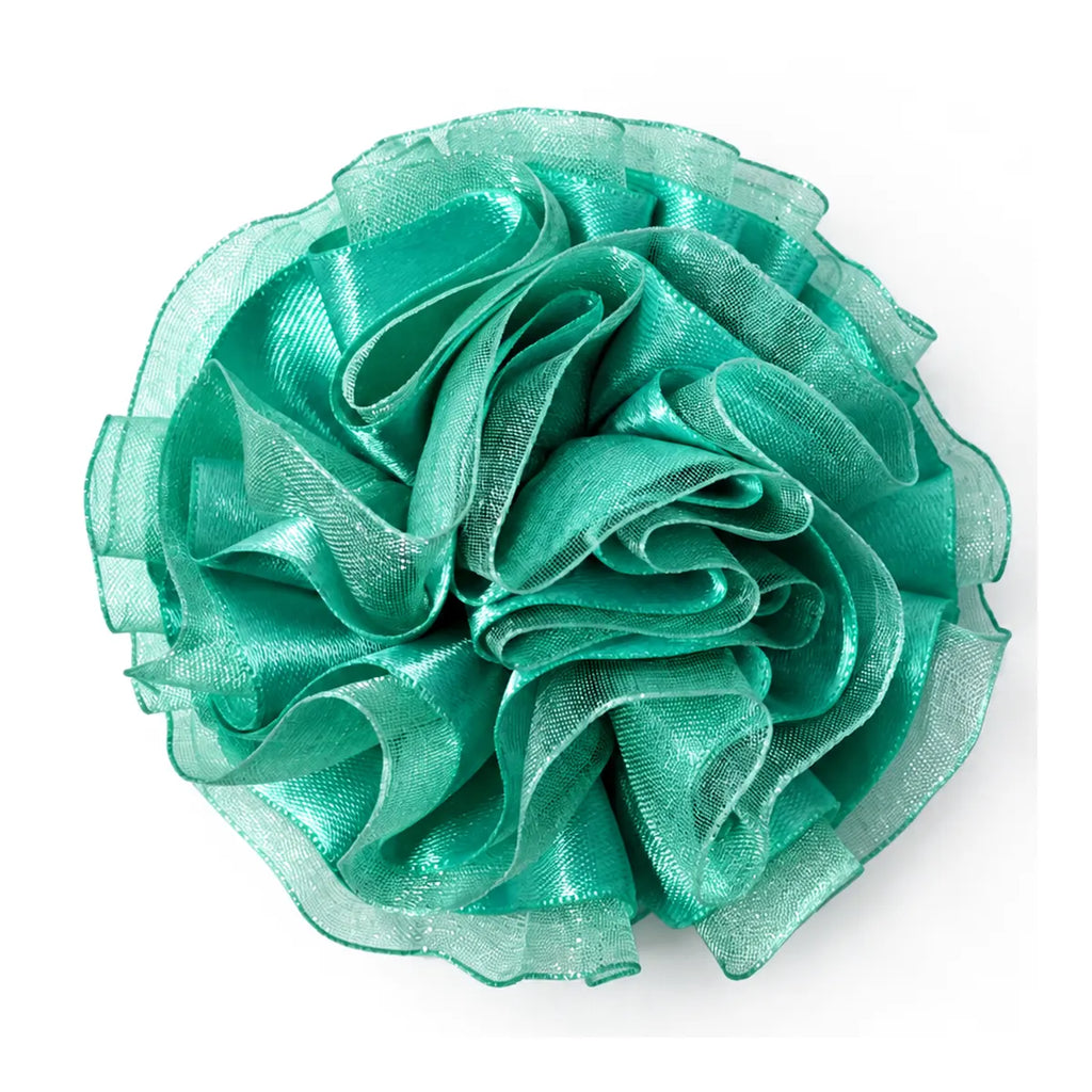 Flor tul aguamarina para collar de perro y gato