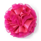 Flor tul fucsia neón para collar de perro y gato