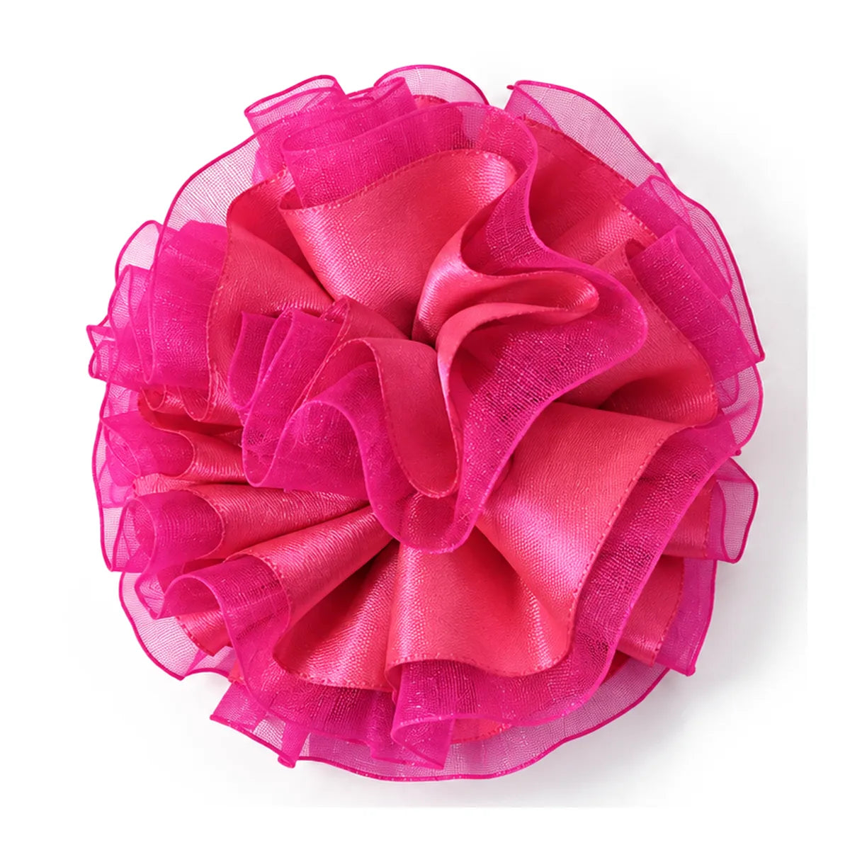 Flor tul fucsia neón para collar de gato