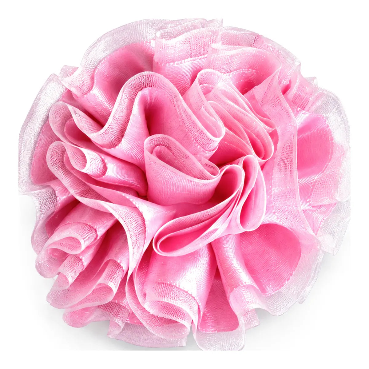 Flor tul rosada para collar de gato