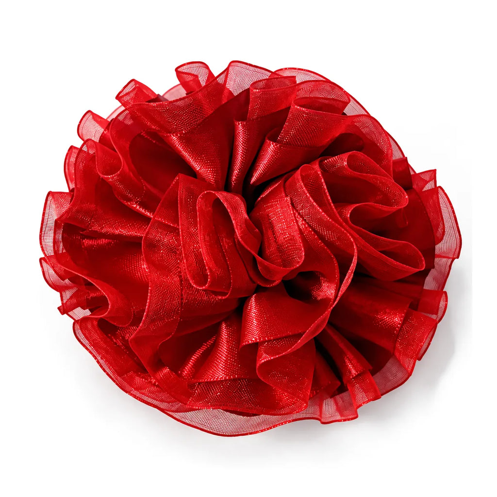 Flor tul roja para collar de perro y gato