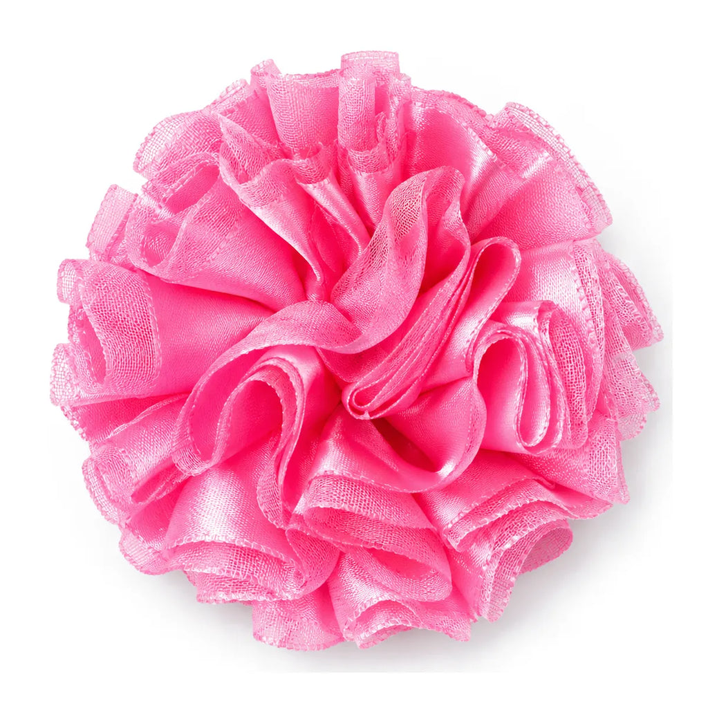 Flor tul rosado neón para collar de perro y gato