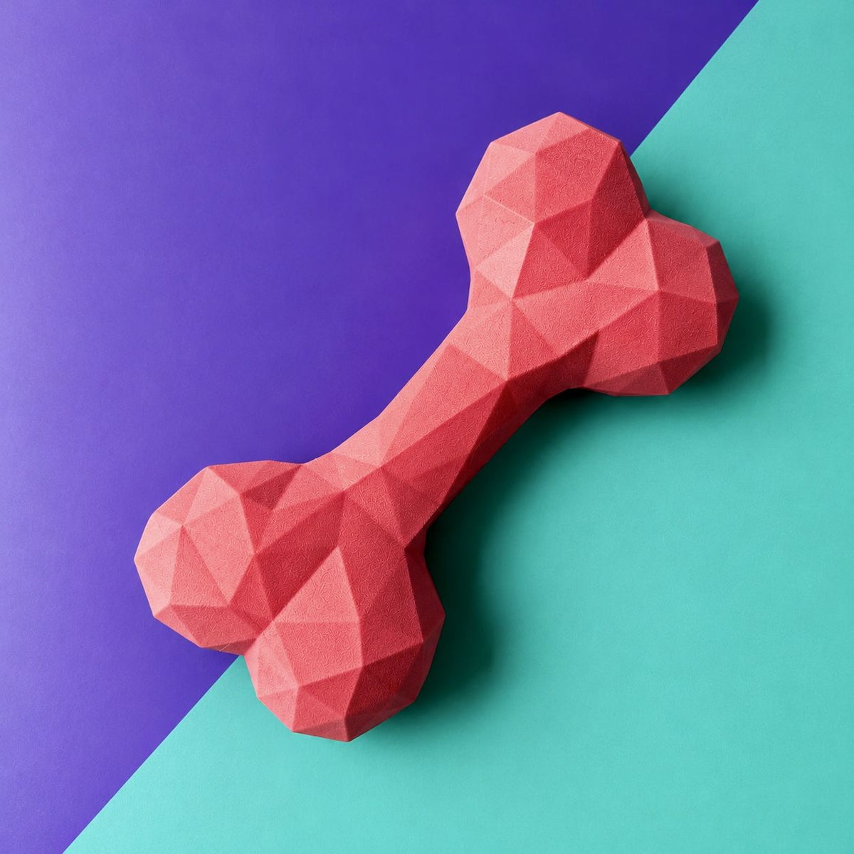 Hueso duro 3D para perros color fucsia