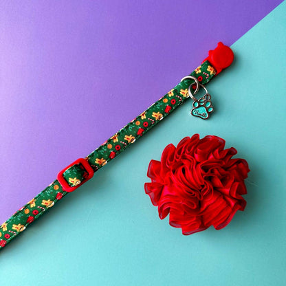 Collar para gatos con flor tul de Navidad Galletas