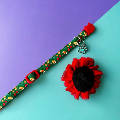 Collar para gatos con flor tul de Navidad Galletas