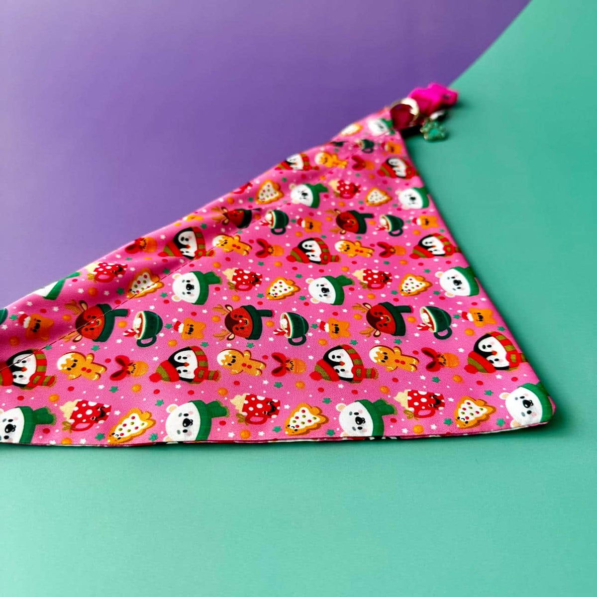 Pañoleta para perros de Navidad Magia Polar rosa