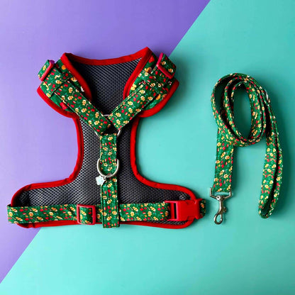 Pechera para perros con correa de Navidad Galletas