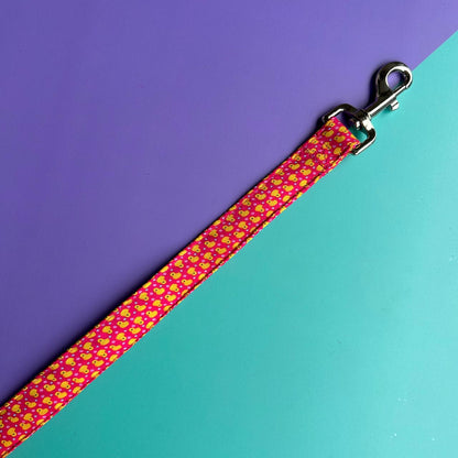 Pechera para perros antitirones patos fucsia con correa