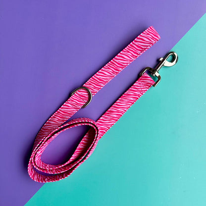 Pechera para perros antitirones cebra fucsia con correa