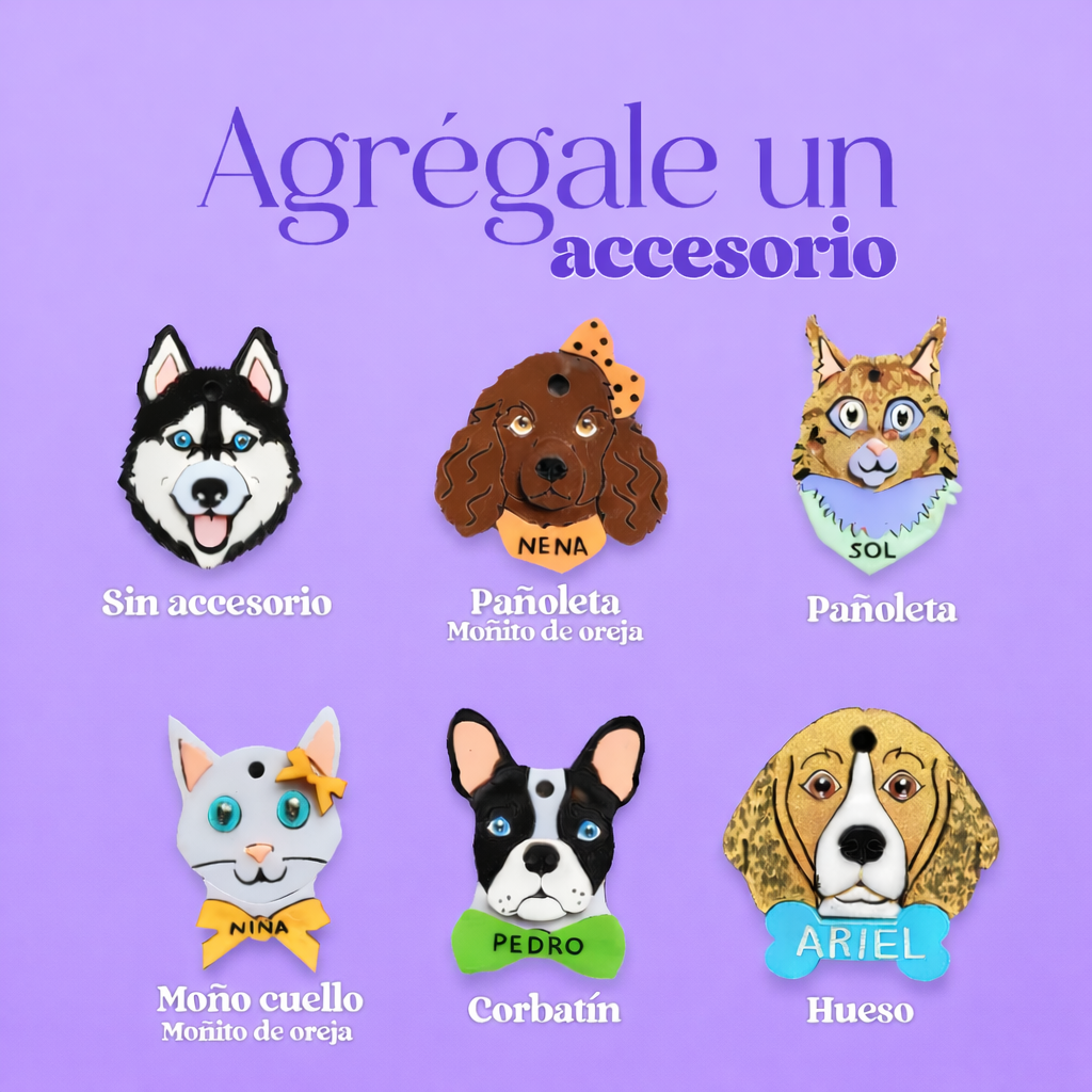 Placas para perros personalizadas con su carita