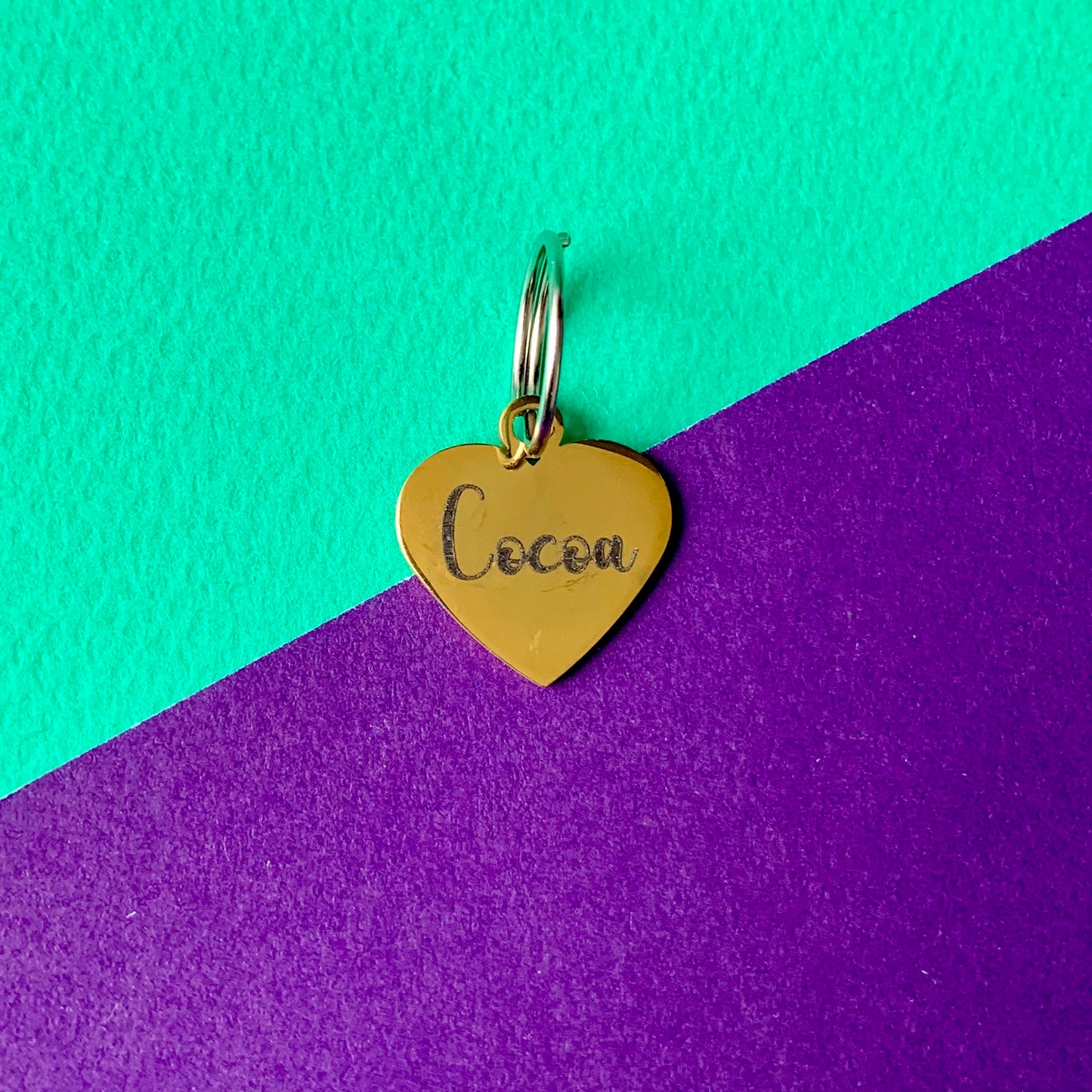 Placa de identificación acero corazón