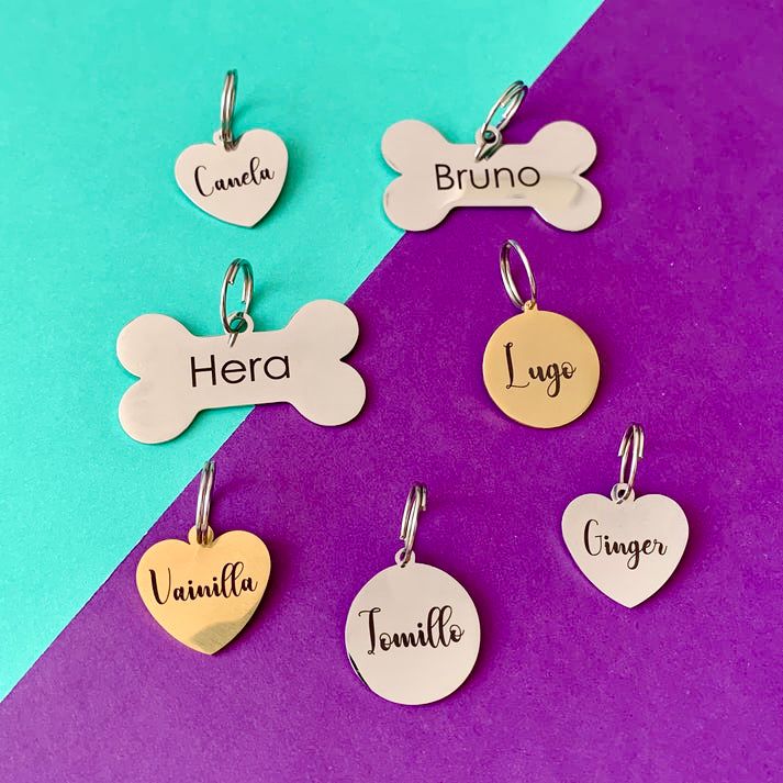 Placa de identificación acero hueso